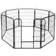 Tarc metalic pentru animale, 80 x 100 cm, 8 x panouri, configuratie extensibila, 2 x incuietori
