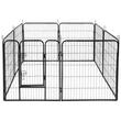 Tarc metalic pentru animale, 80 x 100 cm, 8 x panouri, configuratie extensibila, 2 x incuietori