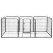 Tarc metalic pentru animale, 80 x 100 cm, 8 x panouri, configuratie extensibila, 2 x incuietori