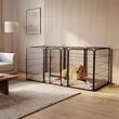 Tarc metalic pentru animale, 80 x 100 cm, 8 x panouri, configuratie extensibila, 2 x incuietori