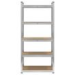 Raft metalic cu 5 x polite MDF, sarcina max pe raft 150 kg, dimensiune 150x70x30 cm