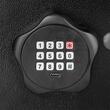 Seif electronic cu 2 x cheie si cifru, 23 x 17 x 17 cm, Negru, Indicatoare led