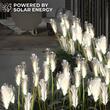 Decoratiune solara cu led tip iarba, Inox/ABS/PVC, 5 lm, Lumina calda 3000K, IP44
