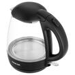 Fierbator electric, capacitate 1.2 l, putere 2200 W, Negru, filtru anticalcifiere, sticla