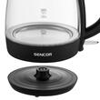 Fierbator electric, capacitate 1.2 l, putere 2200 W, Negru, filtru anticalcifiere, sticla