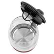 Fierbator electric, capacitate 1.7 l, putere 2200 W, Negru/Rosu, filtru anticalcifiere, sticla/inox