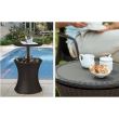 Mini bar de gradina multifunctional Keter Cool Bar Rattan, maro, 49.5x49.5x57-82 cm 