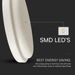 Plafoniera Led rotunda 24 W, 2500 lm, dimensiune 240 x 38 mm, 6500k Rece, Alba,  IP54