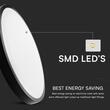 Plafoniera rotunda led, 24 W, chip Samsung, lumina rece 6500K, 2500 lm, 295 x 55 mm, Alb/Negru, IP44