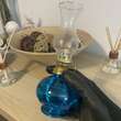 Mini Lampa cu gaz Vivatechnix Kutulu TR-1012A, inaltime 20 cm, Albastru, abajur de sticla