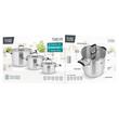 Set 3 oale Inox 2/4/6 l, capace sticla securizata, Manere pliabile, Gradatie in interior