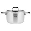 Set 3 oale Inox 2/4/6 l, capace sticla securizata, Manere pliabile, Gradatie in interior