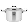 Set 3 oale Inox 2/4/6 l, capace sticla securizata, Manere pliabile, Gradatie in interior