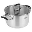 Set 3 oale Inox 2/4/6 l, capace sticla securizata, Manere pliabile, Gradatie in interior
