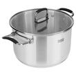 Set 3 oale Inox 2/4/6 l, capace sticla securizata, Manere pliabile, Gradatie in interior