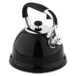 Ceainic cu fluier, Teesa Inox, capacitate 3 l, Negru, fund ingrosat, Diametru 22.5 cm