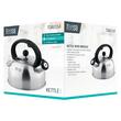 Ceainic cu fluier rabatabil, Teesa Inox, capacitate 2 l, Inox, fund ingrosat, Diametru 18.5 cm, Maner rece