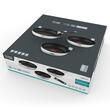 Set 3 tigai Inox cu maner detasabil, Teesa, Indicator incalzire, Suprafata antiaderenta din titan, diameter 22/24/28 cm