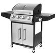 Gratar cu 5 arzatoare pe gaz, 15 kW, Teesa BBQ, Inox/Fonta, Otel, 4 x roti