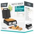 Aparat pentru 2 Wafe, Teesa 1600 W, Termostat, Aluminiu/Inox