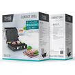 Grill electric Teesa 2000 W, suprafata striata 290 x 230 mm, Tava de colectare detasabila, Panou de control tactil