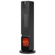 Aeroterma turn cu telecomanda, 800 W / 2000 W, Imitatie flacara cu Led, Negru, Oscilatie