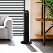 Ventilator turn, 50 W, Temporizator, Telecomanda, Oscilatie automata, Butoane tactile, Negru