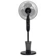 Ventilator cu umidificare, Negru, 75 W, Telecomanda, 3 viteze, Oscilatie, Rezervor apa 2.8 l, 5 roti, Diametru 43 cm