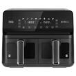 Friteuza dubla Airfryer, 8 l, putere 2700 W, Ecran tactil, Temporizator, 8 programe