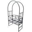 Arcada cu banca, pentru flori agatatoare, dimensiuni 205x115x49 cm, otel
