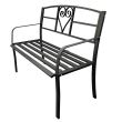 Banca metalica pentru gradina Vivatechnix VMD-1049, Negru, 121x55x98cm, 2 locuri