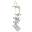Suport pentru ghivece flori, Alb, dimensiune 50x30x150 cm, 4 polite, demontabil