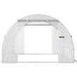 Sera pentru flori si legume, Alba, 6.1 x 3 x 2.1 m, 140 g/cm³ PE, cadru din Otel galvanizat, 12 ferestre