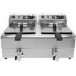 Friteuza profesionala, dubla electrica, Yato Gastro, trifazat, Inox, capacitate 2 x 12 L, putere 2 x 5 kW