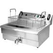 Friteuza profesionala, electrica Yato Gastro, Inox, capacitate 23 L, putere 6 kW, trifazat, robinet golire