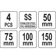 Set 4 spatule Yato YT-52790, Inox, 50-150 mm
