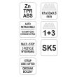 Cutter cu lama trapezoidala YT-75201, 61x33x0.5 mm