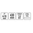 Cleste manual, hidraulic, Yato YT-22871, pentru cabluri, 4-16mm