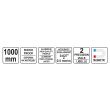 Boloboc din aluminiu, Yato YT-30063, lungime 1m, 2 bule de nivel