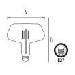 Bec led decorativ Ginza Amber 8W, 620 lm, Lumina calda 2200 k, E27
