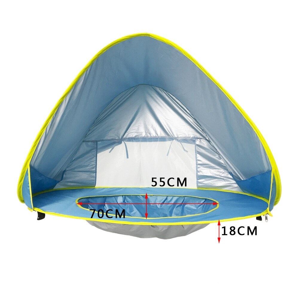 Cort Portabil De Vara Pentru Bebelusi Haushalt Impermeabil Pentru Plaja Cu Piscina Protectie Uv 50 Copii 0 4 Ani Albastru 1x80x70 Cm Victor Optimus Srl