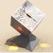 Incalzitor de terasa/gradina, Krodesign Cube-2 KRO-1082, Otel, Negru, inaltime 1160 mm, grosime 3 mm