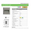 Aplica LED pentru exterior Igde Dark Grey, 4200K, 2W, 65lm, 100-240V, IP65, Gri inchis