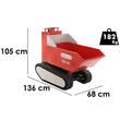 Roaba electrica cu senile, cuva rabatabila, Geotech TMD, putere 800 W, 6 km/h, 400kg/160 L