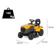 Tractoras de tuns iarba Stiga Tornado 398 M, 8.7 CP, 7 viteze, evacuare laterala, Latime taiere 98 cm, lumini led, 25-80 mm