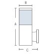 Lampa de gradina Kavak-2, corp aluminiu, de perete, 208x89x148 mm, negru, IP44