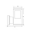 Lampa de gradina Kavak SQ-2, corp aluminiu, de perete, 150x200x90 mm, negru, IP44