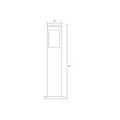 Lampa de gradina Kavak SQ-4, corp aluminiu, 500x90 mm, negru, IP44