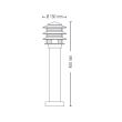 Stalp iluminat exterior Kayin-3, E27, max 60W, Inox, 220-240V, IP44