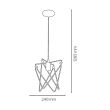 Pendul Kepler Vintage, max 60W, diametru 240 mm, negru